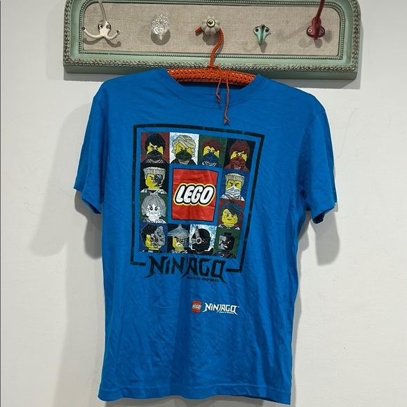 LEGO Ninjago masters Blue Graphic T-Shirt kids size 14 short sleeve crewneck - Picture 1 of 5